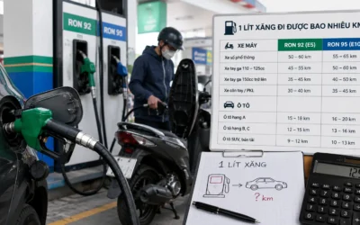 1 lít xăng đi được bao nhiêu km? Bảng tra cứu xe máy và ô tô