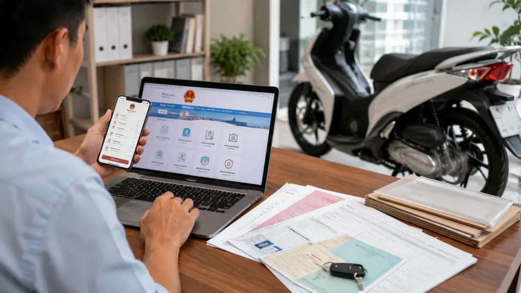Có đăng ký xe máy online được không? Hướng dẫn và giấy tờ cần chuẩn bị 2026