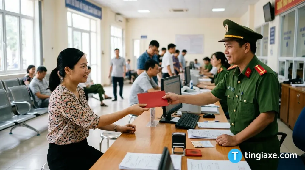 Người dân thực hiện thủ tục cấp đổi giấy phép lái xe ô tô tại Việt Nam
