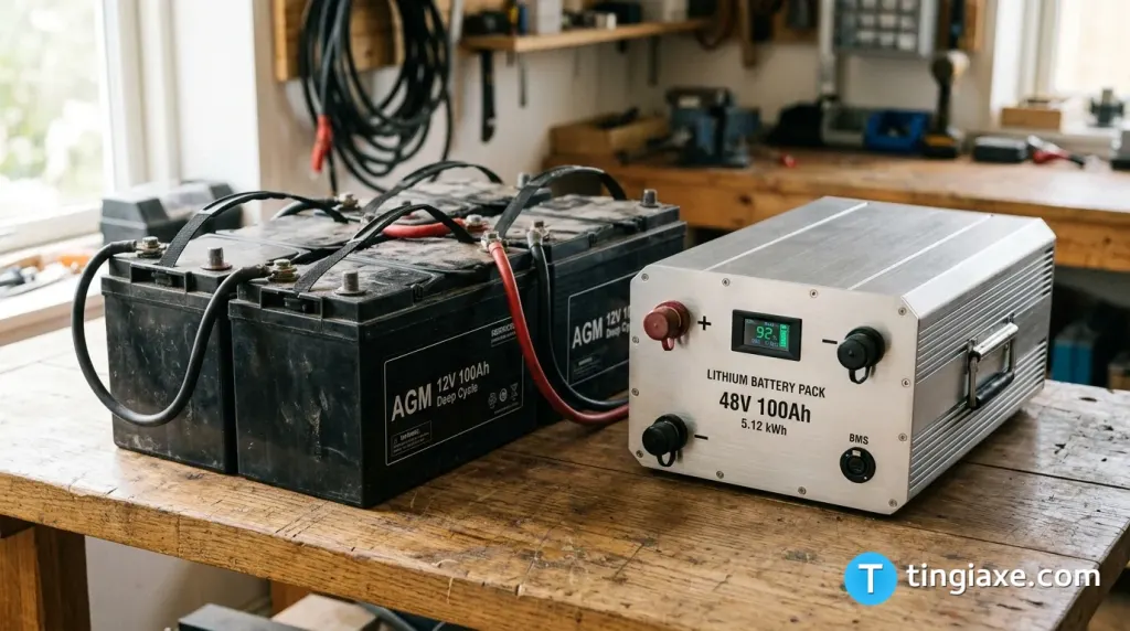 So sánh ngoại hình giữa bình ắc quy chì khô AGM và pin lithium xe máy điện