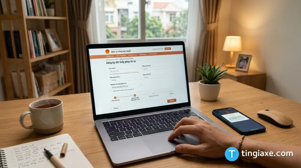 Hướng dẫn đổi bằng lái xe ô tô online qua VNeID từng bước nhanh chóng cho người dân Đà Nẵng.