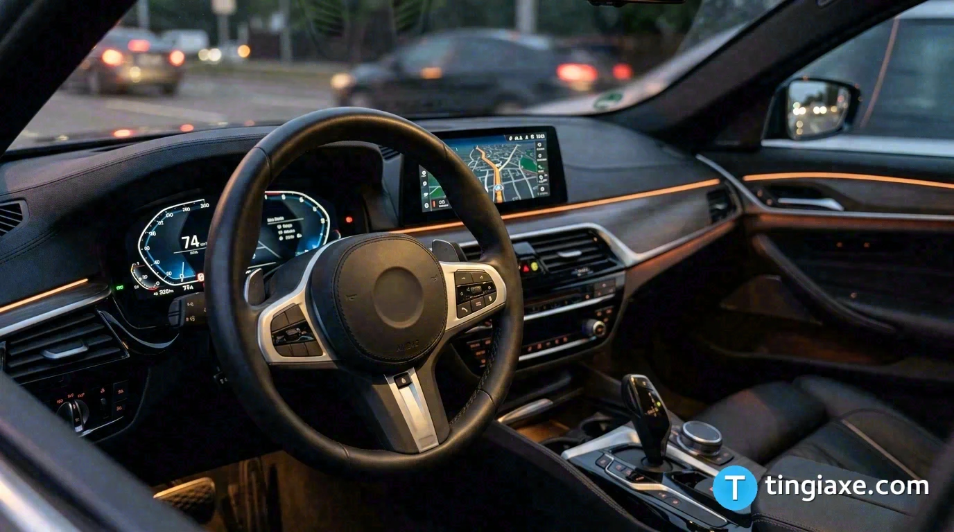 Khoang lái xe Hyundai Accent thế hệ mới với cụm màn hình đôi hiện đại