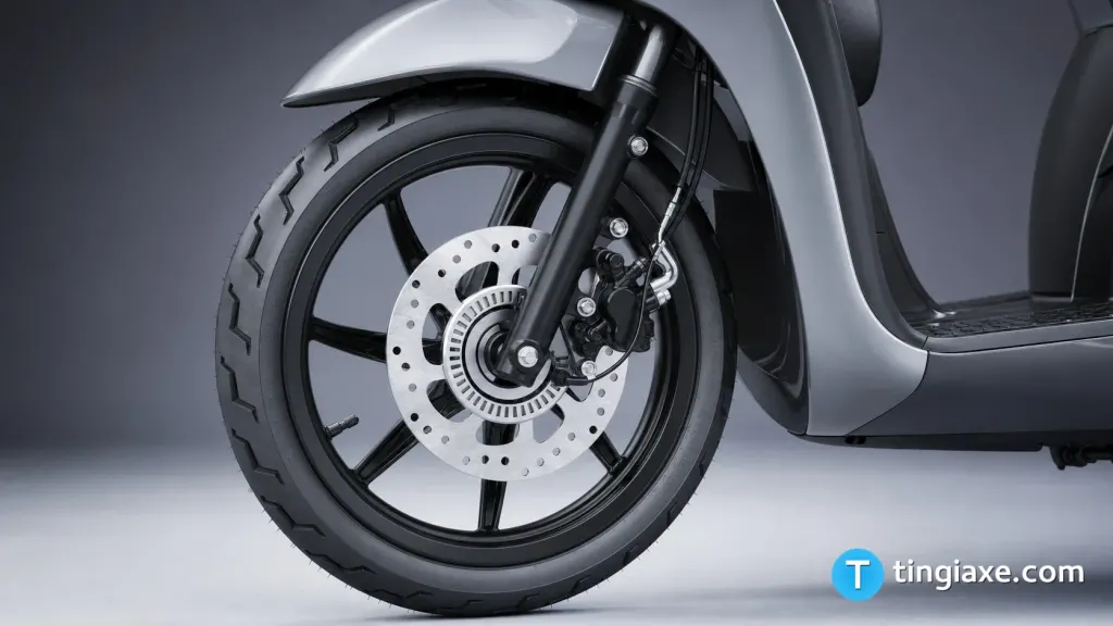 Hệ thống phanh ABS một kênh ở bánh trước xe Piaggio Liberty 2026