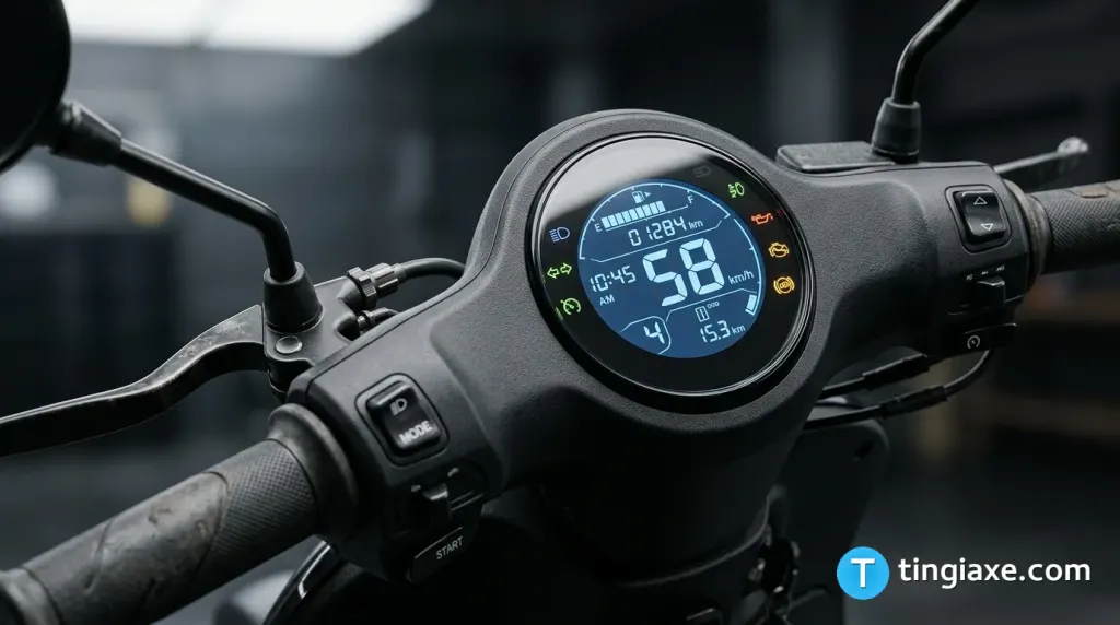 Màn hình kỹ thuật số LCD mới trên xe Piaggio Liberty 2026
