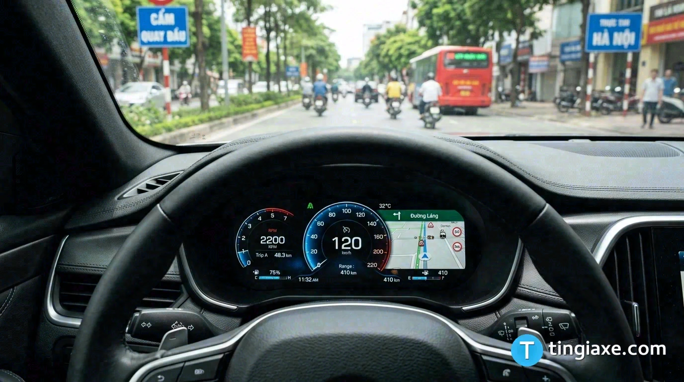 Màn hình hiển thị đa thông tin kỹ thuật số kích thước lớn trên xe ô tô Toyota Corolla Altis