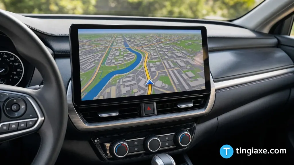 Màn hình giải trí cảm ứng và khoang lái xe ô tô Toyota Innova Cross