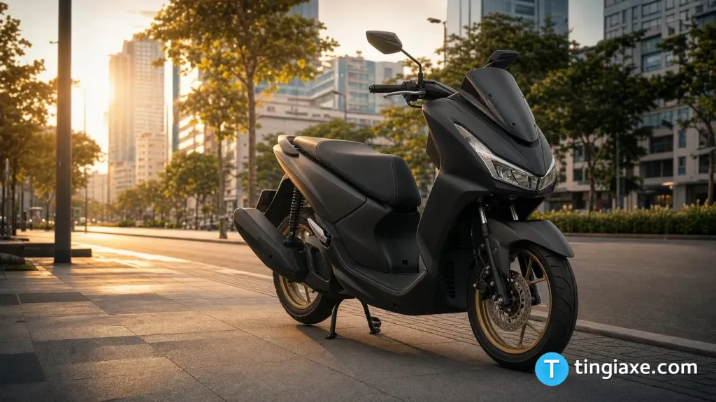 Thiết kế sàn để chân phẳng rộng rãi và tư thế ngồi lái thẳng lưng thoải mái của Yamaha LEXi 155