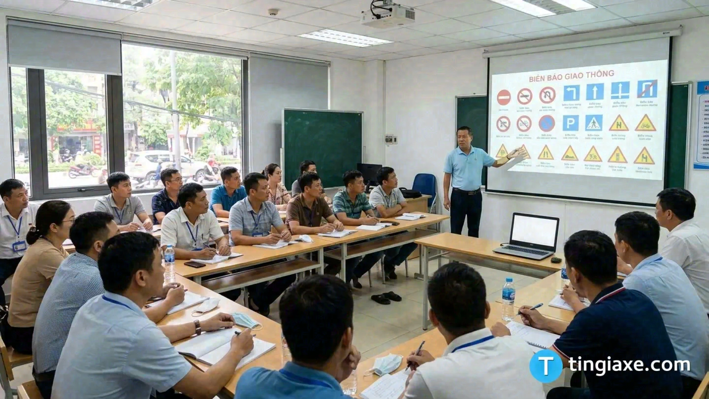 Học viên tham gia khóa học nâng hạng giấy phép lái xe tại Việt Nam